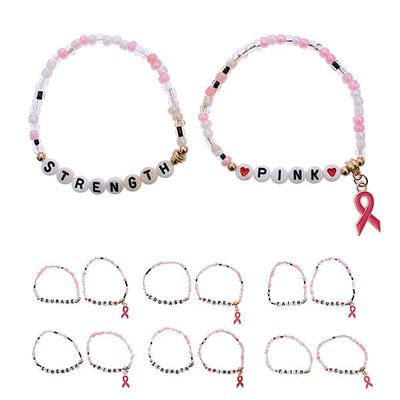 Breast Cancer Ribbon Pink Bracelet 1725R (12 units)