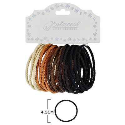 Brown Tone 24 PC Rubble Hair Band 016BR (12 units)
