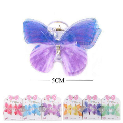 Butterfly 2PC Hair Jaw Clips 0962 ( 12 units)