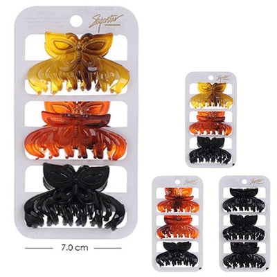 Butterfly 3PC Hair Jaw Clip 2627 (12 units)