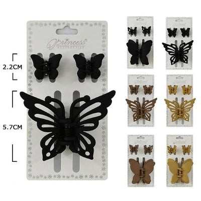 Butterfly 3PC Hair Jaw Clip Set 70242BG (12 units)