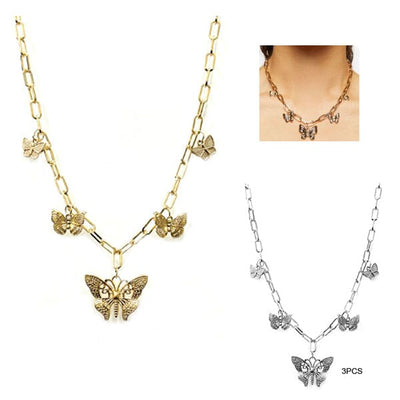 Butterfly Charm Necklace 823 (12 units)