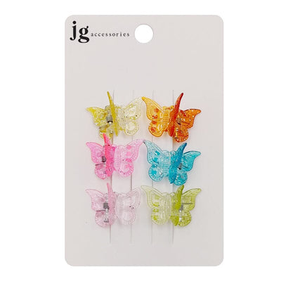 Butterfly Shape 6PC Mini Hair Jaw Clip 2132 (12 units)