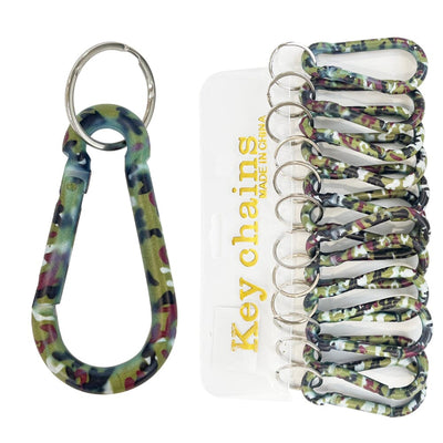 Camouflage Carabiner Spring Snap Hook Keychain 672 (12 units)