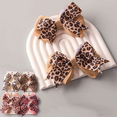 Cheetah Grosgrain 2PC Layer Bow 2988 (12 units)