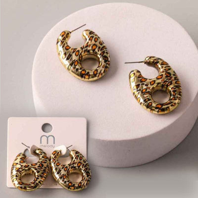 Cheetah Tab Hoop Earring 38987 (12 units)