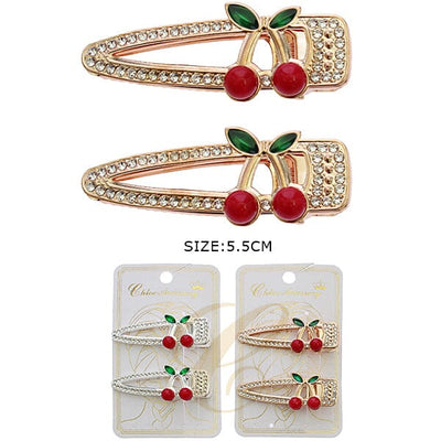 Cherry 2PC Hair Pin 0772GS (12 units)