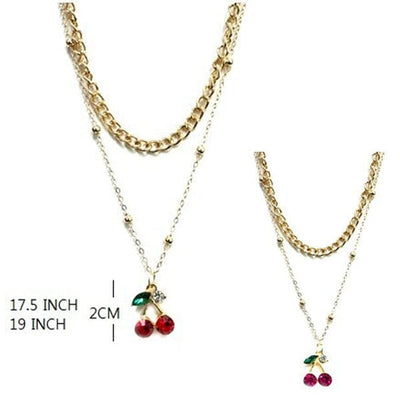 Cherry Charm Layered Necklace 920 (12 units)