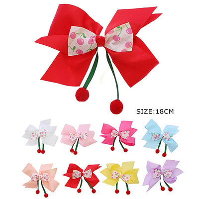 Cherry Layered Hair Bow 1129R8 (12 units)