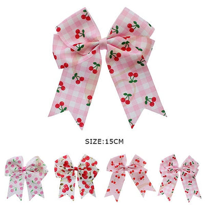 Cherry Printed Hair Bow 1098R4 (12 units)