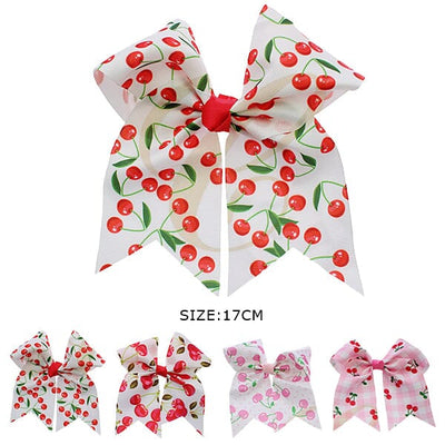 Cherry Printed Hair Bow 1101R4 (12 units)