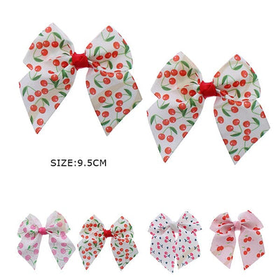 Cherry Printed Hair Bow 1103R4 (24 units)