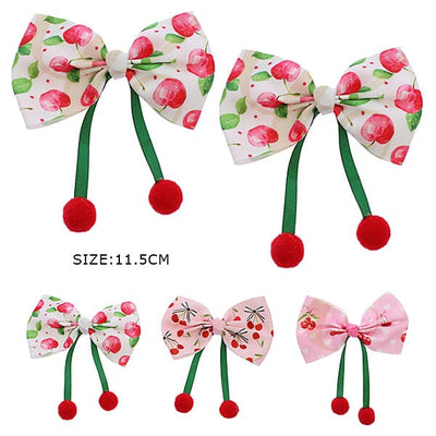 Cherry Printed Hair Bow 1131R3 (24 units)