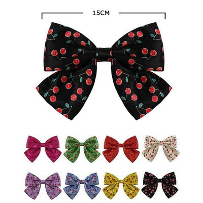 Cherry Printed Hair Bow 29387M (12 units)