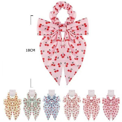Cherry Printed Hair Tie 10673M (12 units)