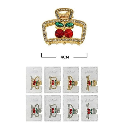 Cherry Rhinestone Hair Jaw Clip 10181M (12 units)