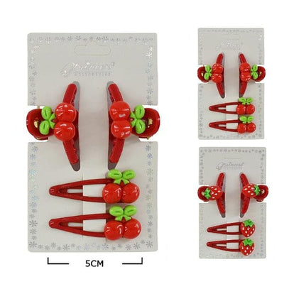 Cherry Strawberry Hair Pin Set 893M (12 units)