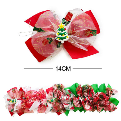 Christmas 11 PC Hair Bow 0828 (1 unit)