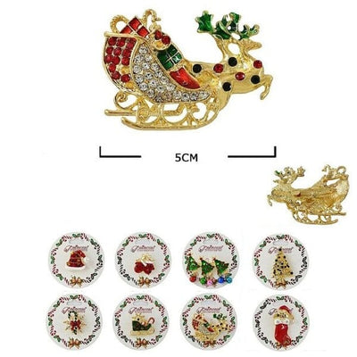 Christmas Theme Rhinestone Brooch 50002 (12 units)