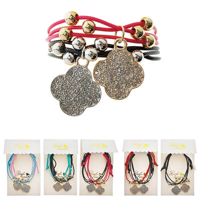 Clover Charm Adjustable Bracelets 49531 (12 units)