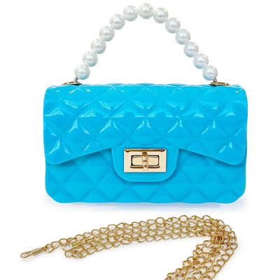 Color Jelly Mini Tote bag With Chain Strap - Blue (1 unit)