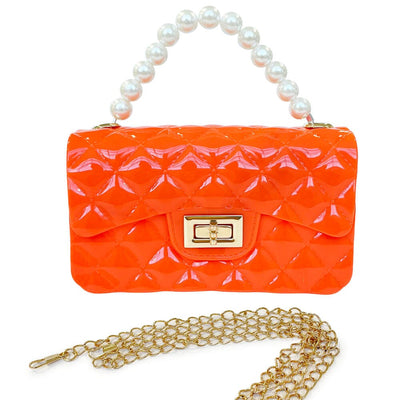 Color Jelly Mini Tote bag With Chain Strap - Orange (1 unit)