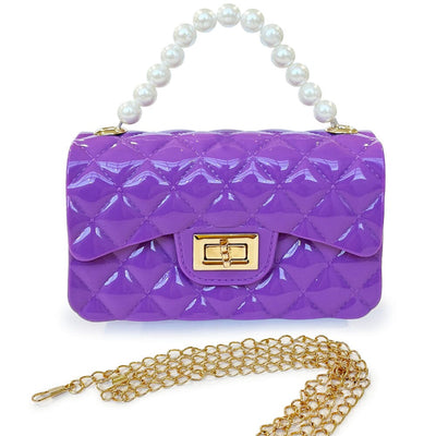 Color Jelly Mini Tote bag With Chain Strap - Purple (1 unit)