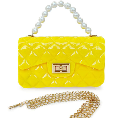 Color Jelly Mini Tote bag With Chain Strap - Yellow (1 unit)