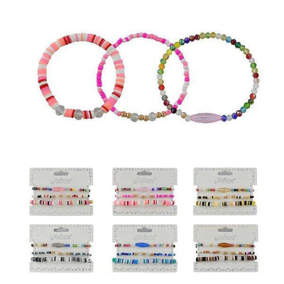 Colorful Bead 3 PCS Bracelets 43613SN (12 units)