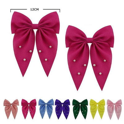 Colorful Hair Bow With Pearl 1723K (24 units)