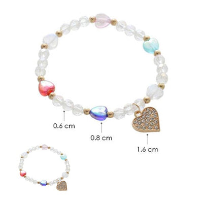 Colorful Heart Beaded Stretch Bracelet 5468 (12 units)