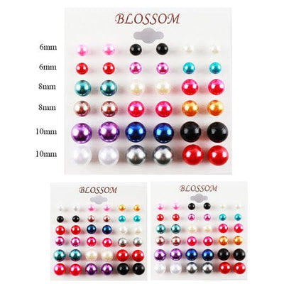 Colorful Pearl Multi Earring 390BT (12 units)
