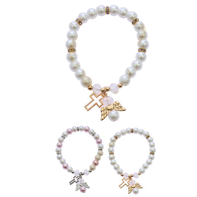 Cross Charm Pearl Bracelet 2070GS (12 units)