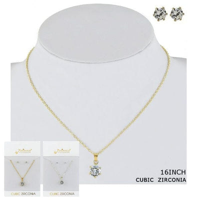 Cubic Zirconia Necklace Set 35005GS (12 units)
