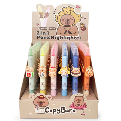 Cute 2 in 1 Pen Highlighter Pen 2162 (36 units)