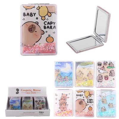 Cute Moving Glitter Double Side Mirror 2768 (12 units)