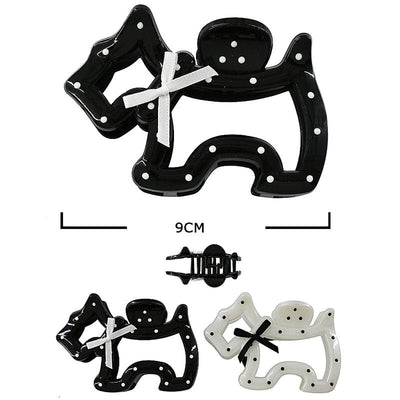 Cute Puppy Shape Hair Jaw Clip 11237BW (12 units)