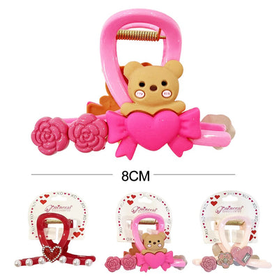 Cute Valentine's Hair Jaw Clip 9008 (12 units)