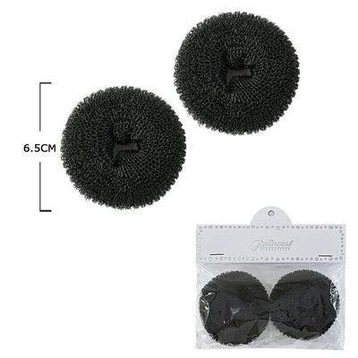 Donut 2PC Hair Bun 25092BK (12 units)