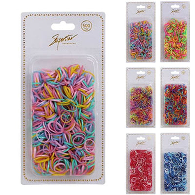 Dotted Assorted Color 500PC Packaged Hair Tie 2874-MTX (12 units)