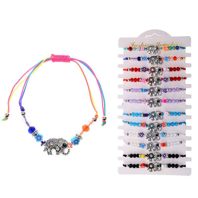 Elephant Charm Adjustable Bracelets 0061 (12 units)