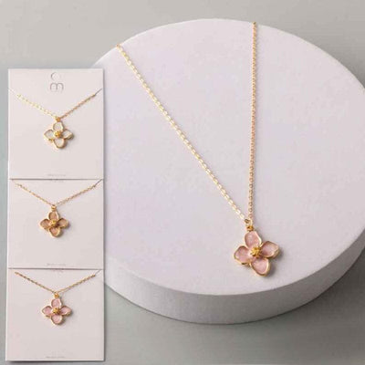 Enamel Clover Flower Necklace 8540 (12 units)