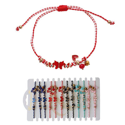 Evil Eye Butterfly String Bracelet 2223R (12 units)