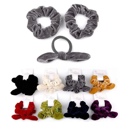 Fashion 3PC Velvet Hair Tie 2218F (12 units)