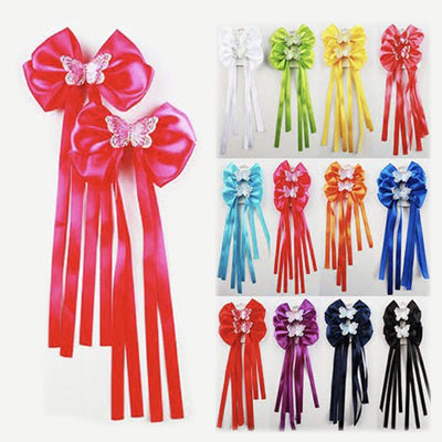 Fashion Bow With Tail 2PC Hair Pin 701BT (12 units)