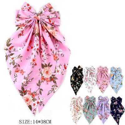 Fashion Flower Printed Hair Bow 1911 (12 units)