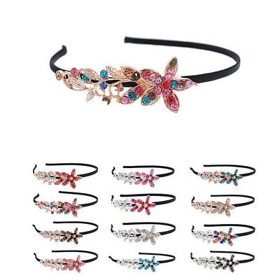 Fashion Flower Rhinestone Headband 0027R6 (12 units)