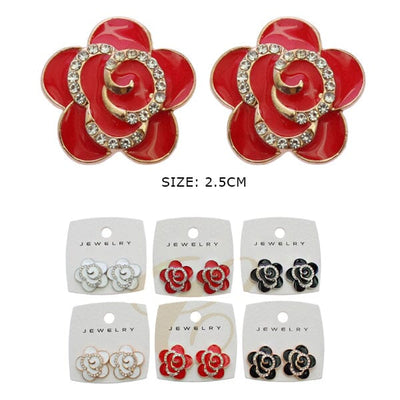 Fashion Flower Shape Earrings 3137R3 (12 units)