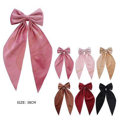 Fashion Hair Bow With Tail 1029R (12 units)