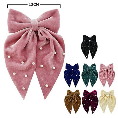 Fashion Hair Bow With Tail 26642D (12 units)